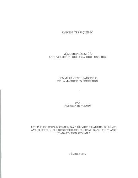 Page couverture du document de Beaudoin, Patricia