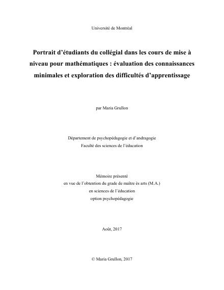 Page couverture du document de Grullon, Maria