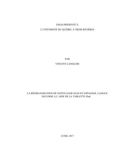 Page couverture du document de Langlois, Vincent