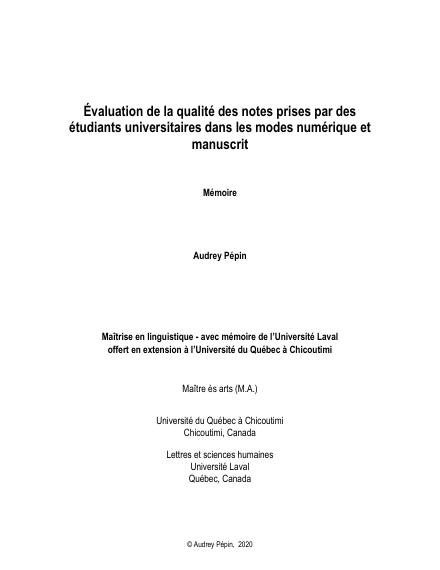 Page couverture du document de Pépin, Audrey