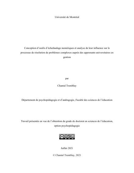 Page couverture du document de Tremblay, Chantal